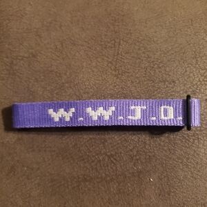 2/$9 Purple Handmade W.W.J.D. Bracelet "What Would Jesus Do" NWOT